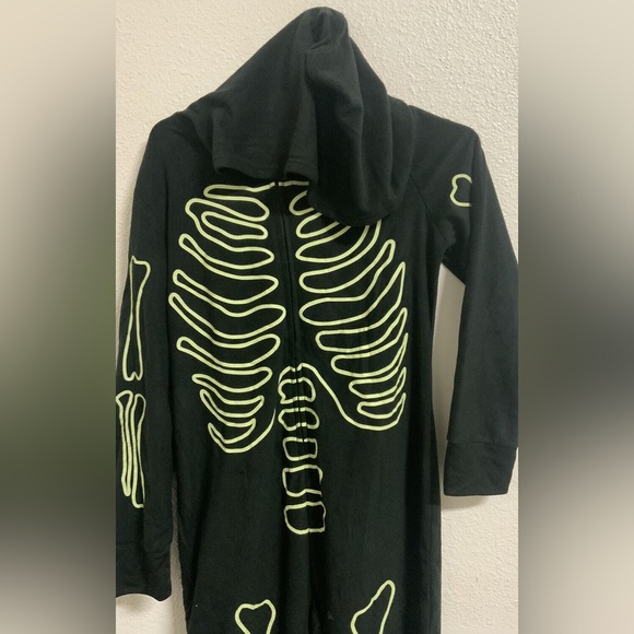 Women's Glow-In-The-Dark Skeleton Halloween Onesie, Small- EUC - Picture 2 of 4